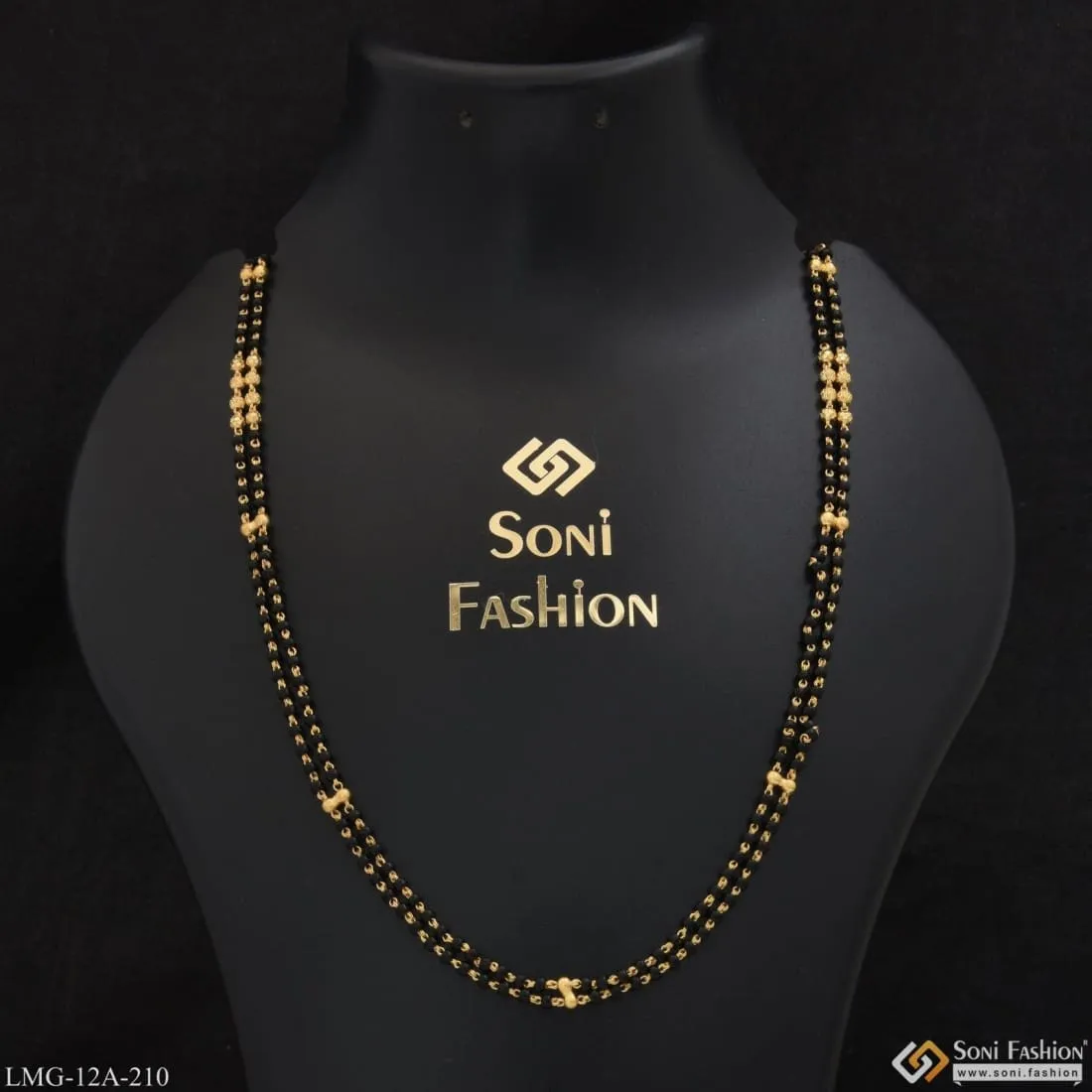 1 Gram Gold Plated 2 Line Brilliant Design Mangalsutra Dori for Women - Style A210