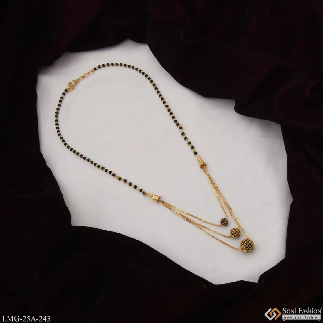 1 Gram Gold Plated Brilliant Design Best Quality Mangalsutra for Women - Style A243