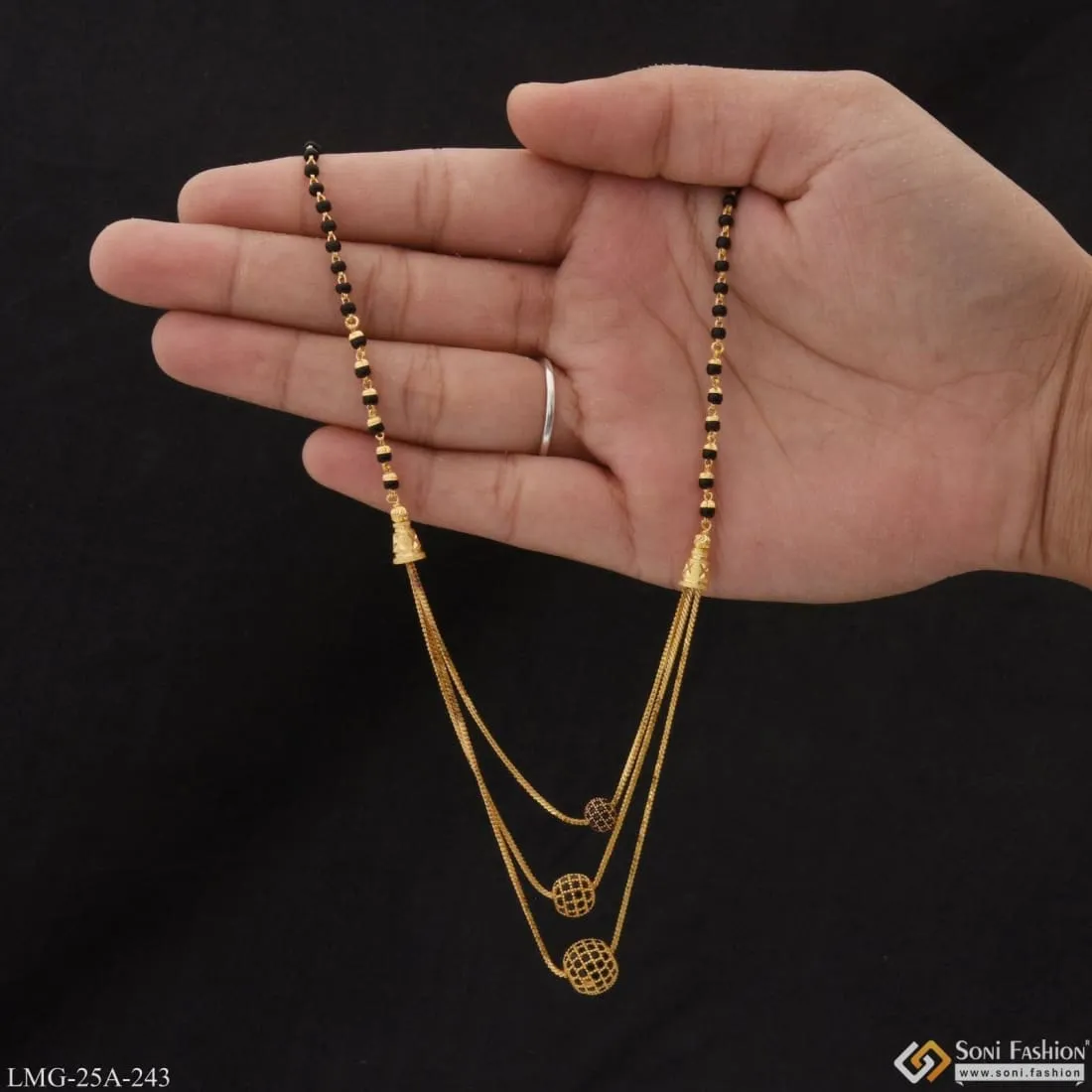 1 Gram Gold Plated Brilliant Design Best Quality Mangalsutra for Women - Style A243