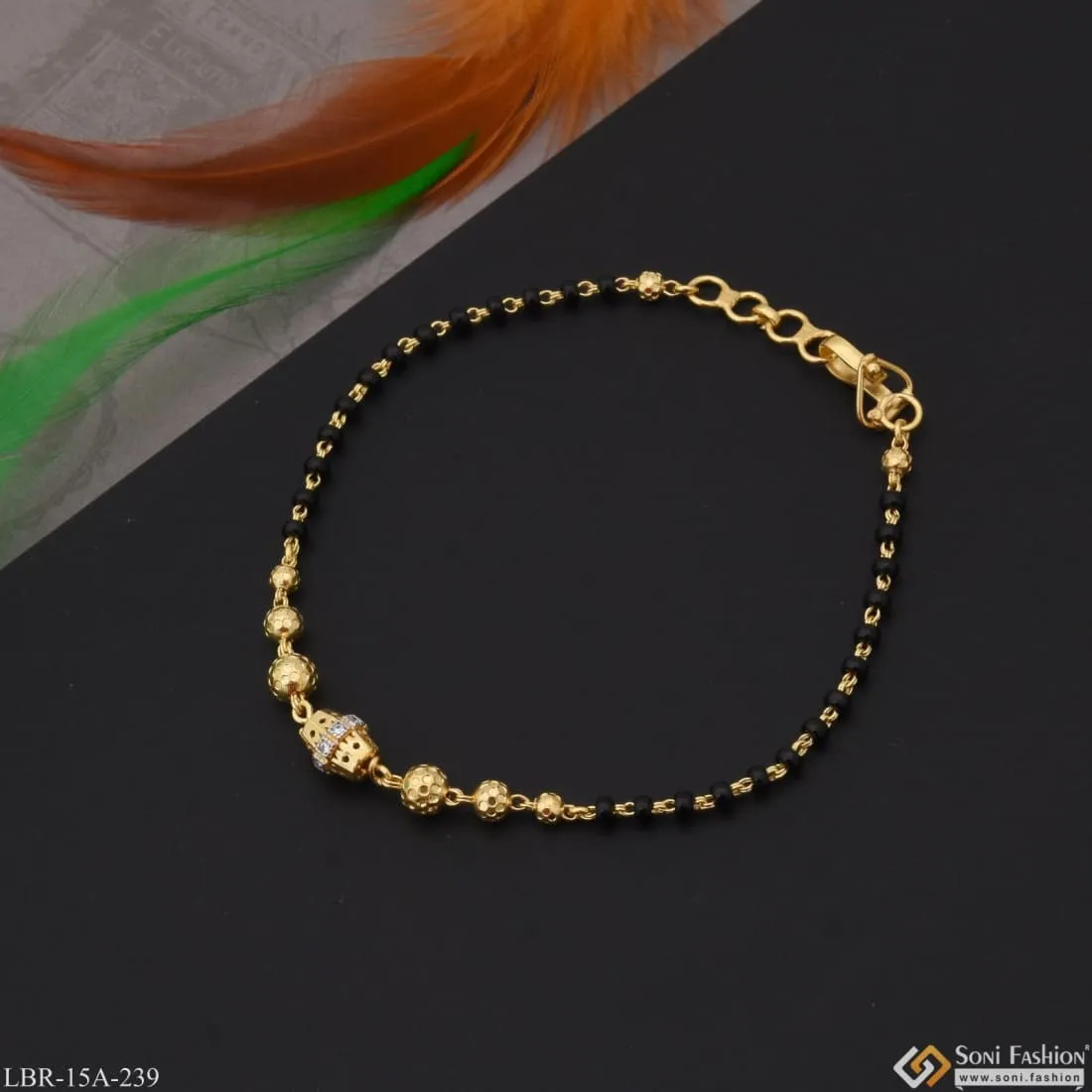 1 Gram Gold Plated Brilliant Design Mangalsutra Bracelet For Women - Style A239