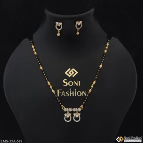 1 Gram Gold Plated Brilliant Design Mangalsutra Set for Women - Style A518