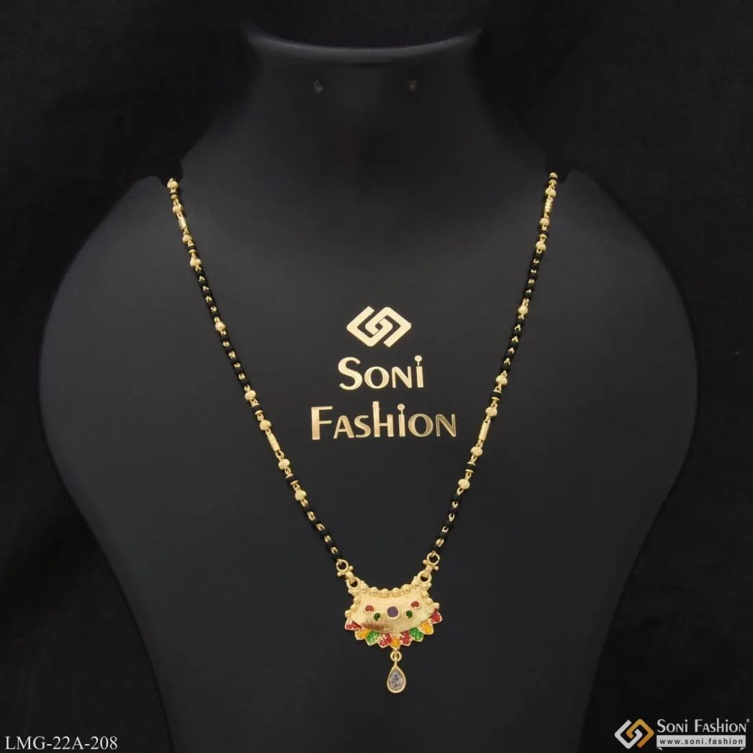 1 Gram Gold Plated Charming Design Fancy Design Mangalsutra for Women - Style A208