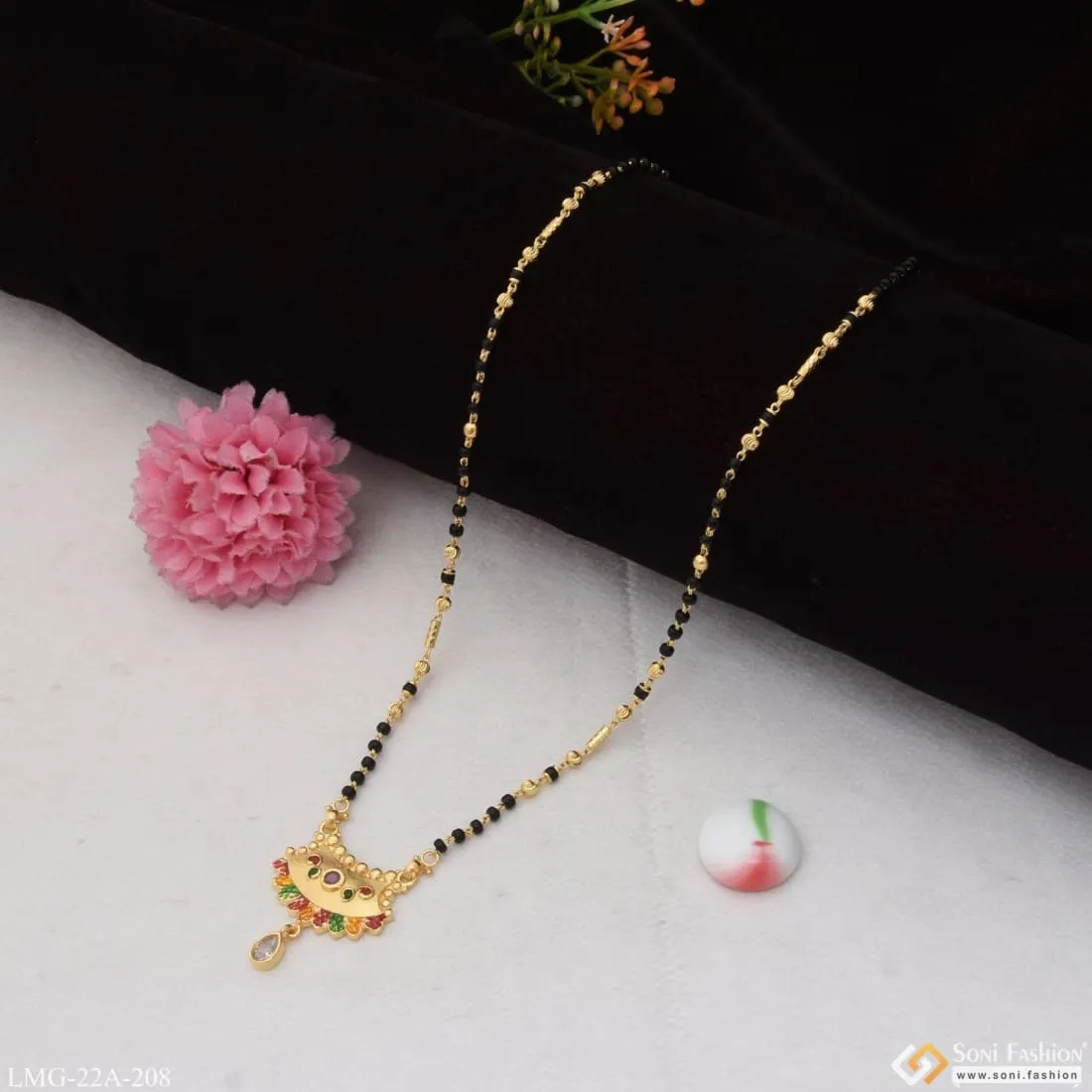 1 Gram Gold Plated Charming Design Fancy Design Mangalsutra for Women - Style A208