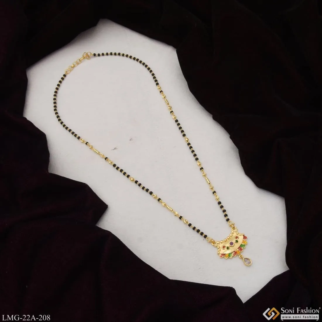 1 Gram Gold Plated Charming Design Fancy Design Mangalsutra for Women - Style A208