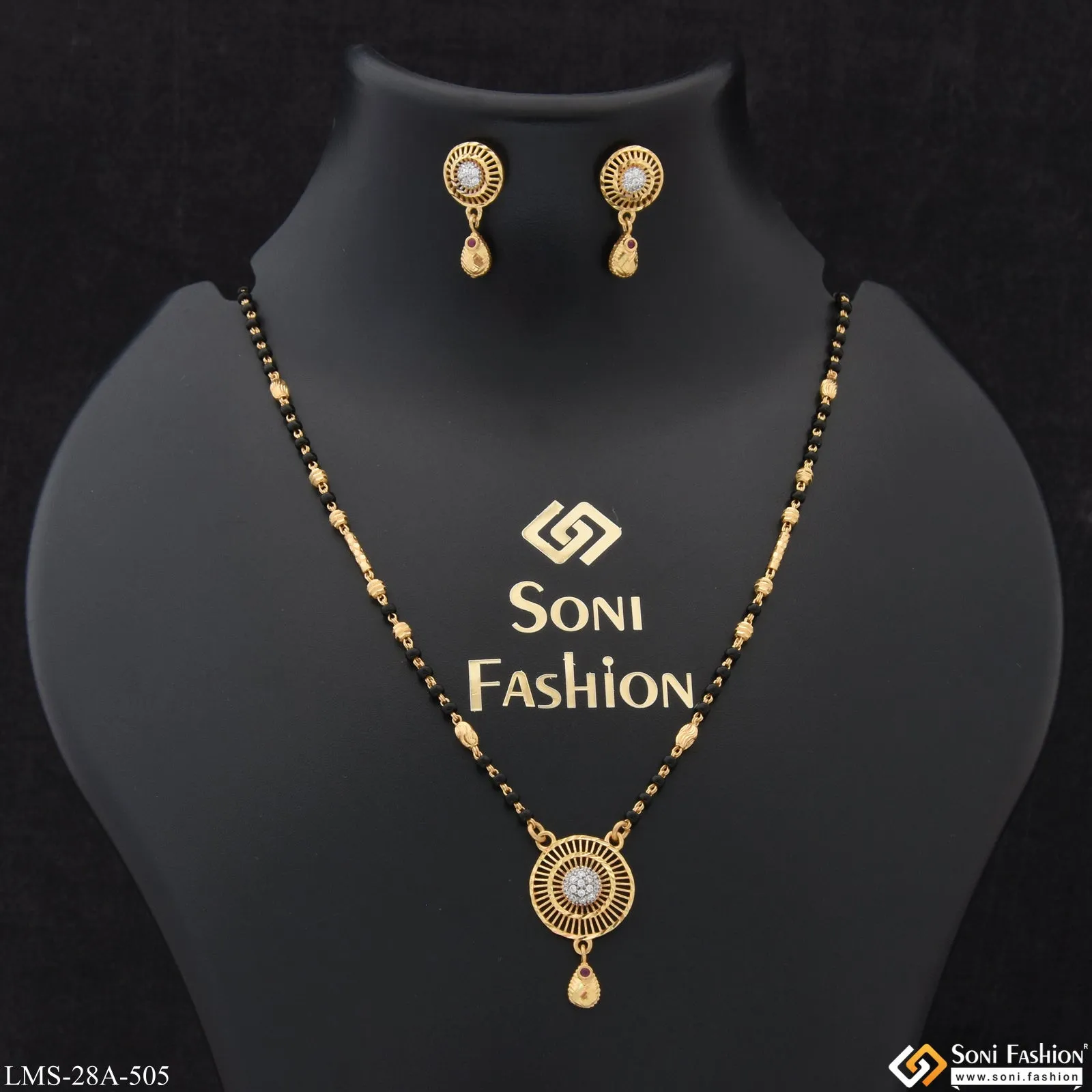 1 Gram Gold Plated Exclusive Design Mangalsutra Set for Women - Style A505