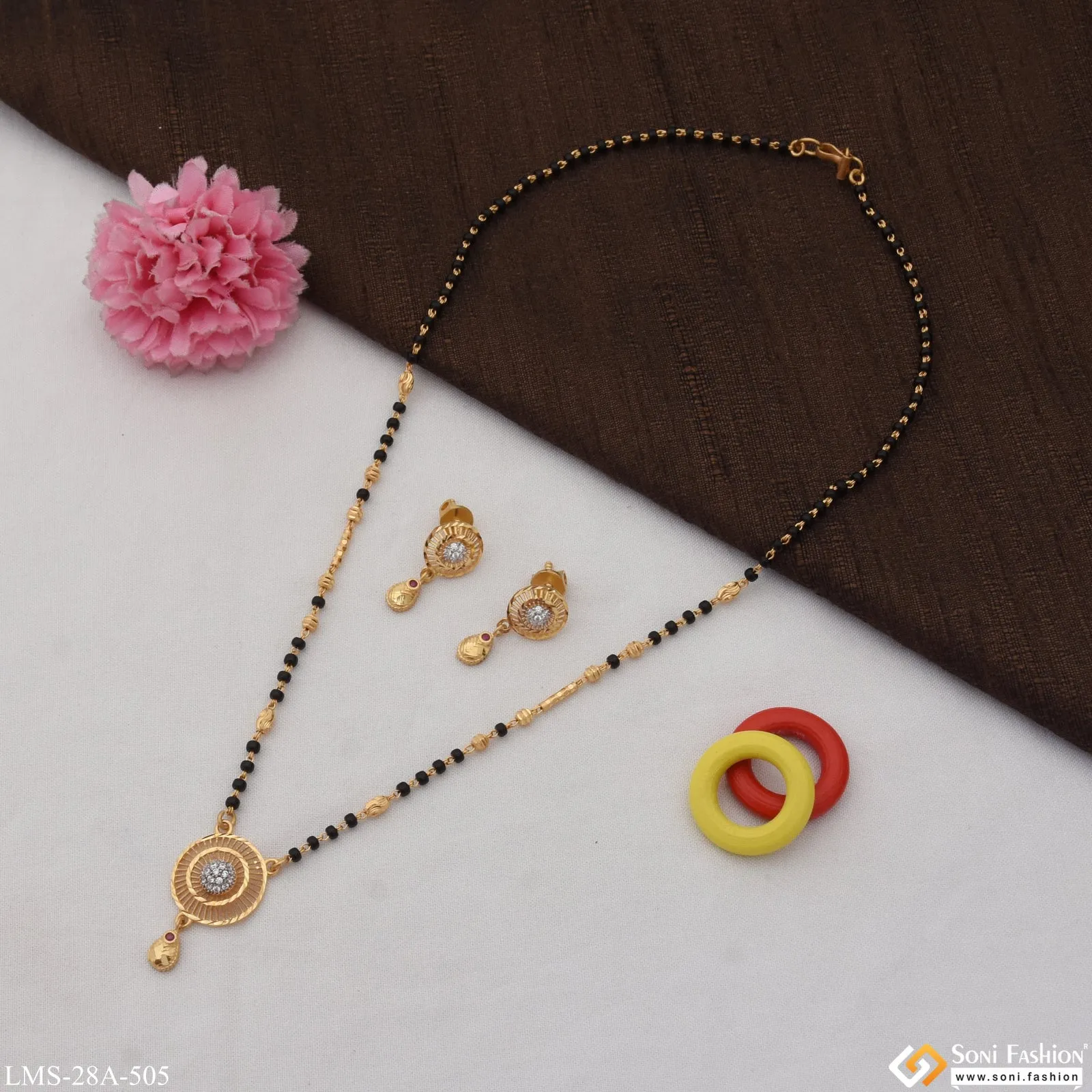 1 Gram Gold Plated Exclusive Design Mangalsutra Set for Women - Style A505