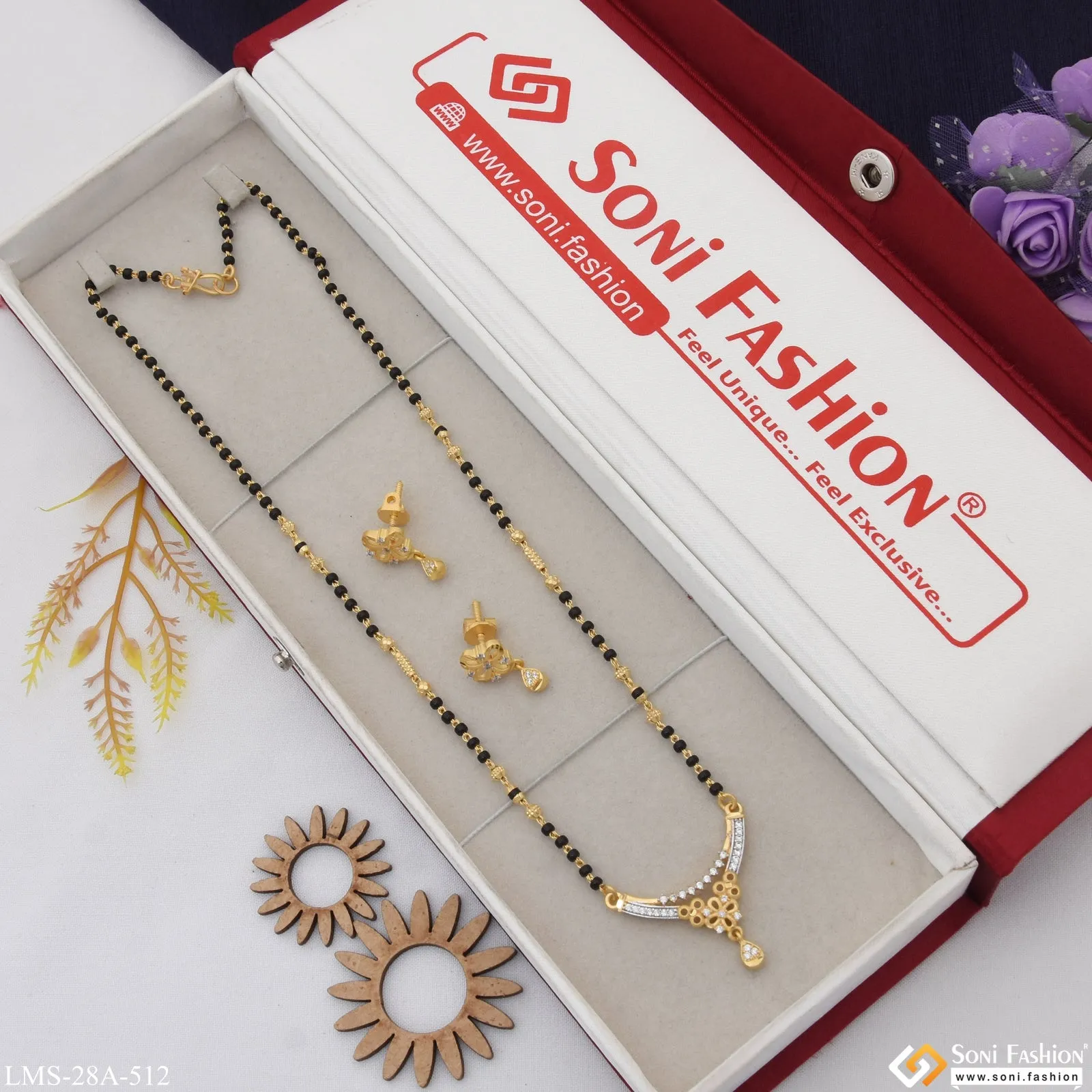 1 Gram Gold Plated Exclusive Design Mangalsutra Set for Women - Style A512