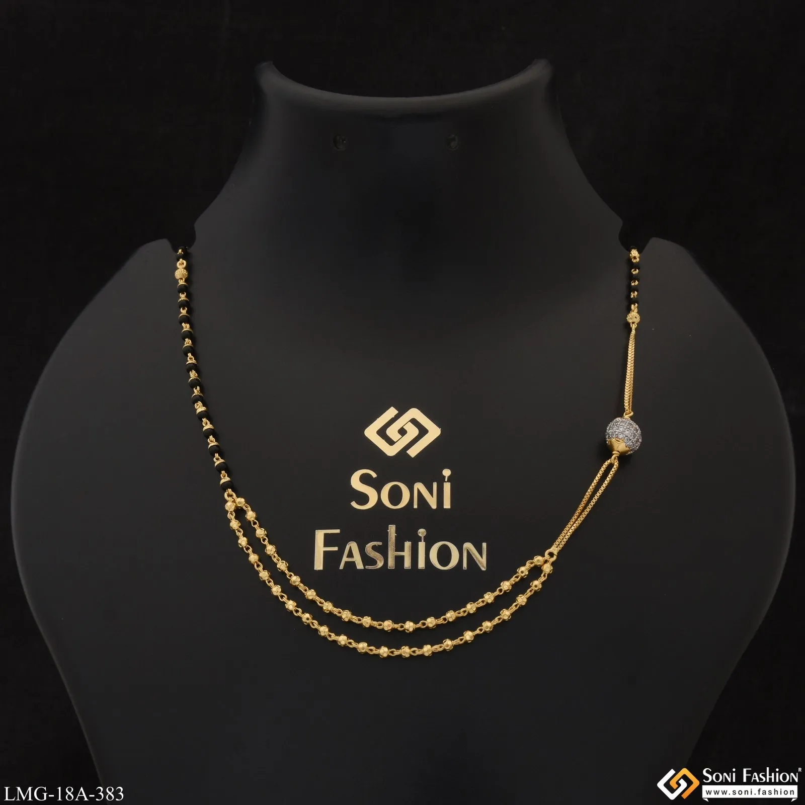 1 Gram Gold Plated Eye-Catching Design Mangalsutra for Women - Style A383