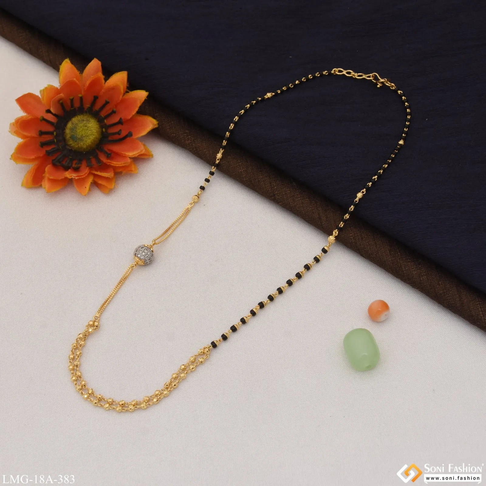 1 Gram Gold Plated Eye-Catching Design Mangalsutra for Women - Style A383