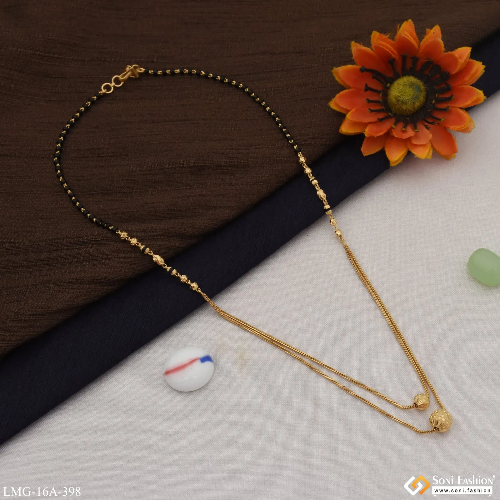 1 Gram Gold Plated Eye-Catching Design Mangalsutra for Women - Style A398