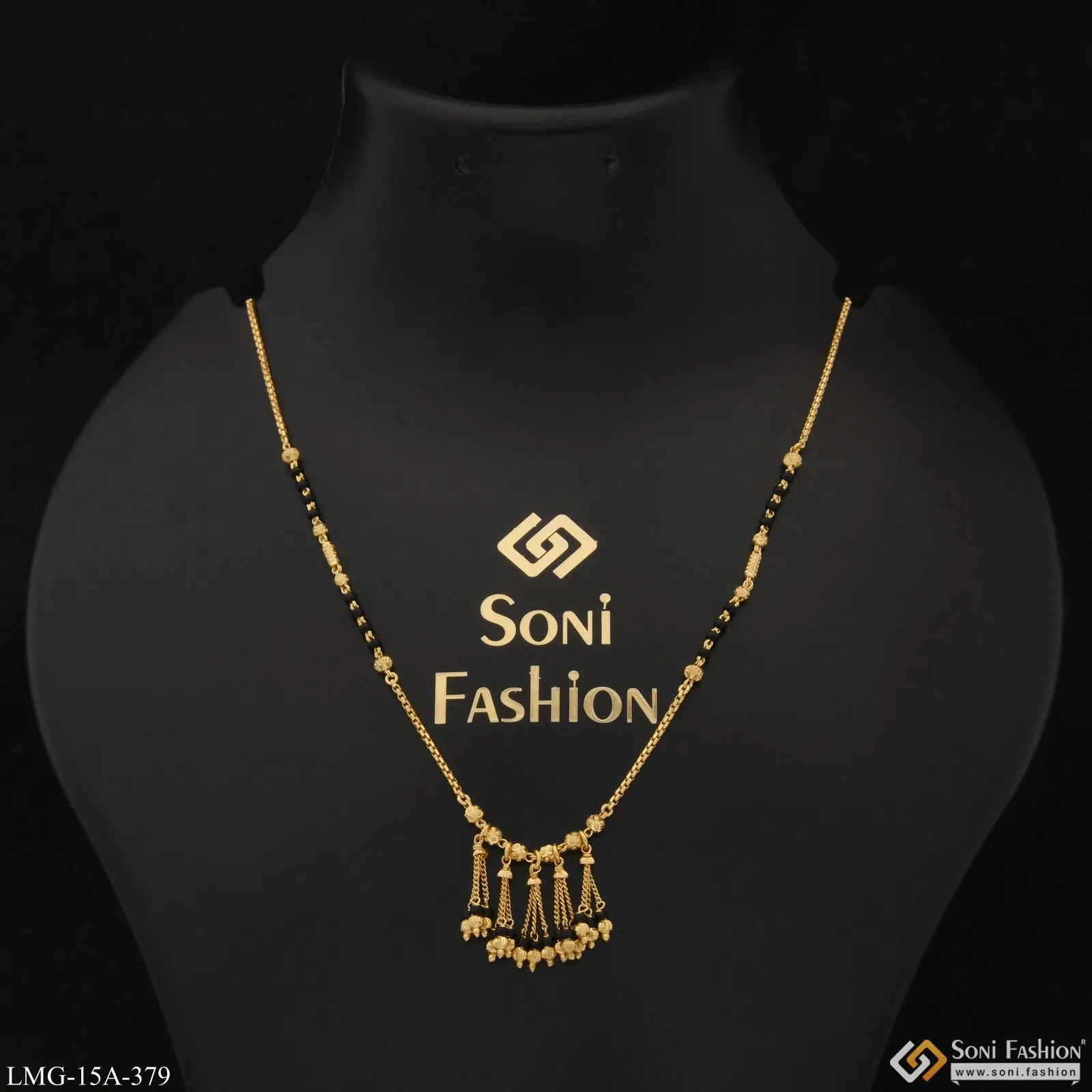 1 Gram Gold Plated Fancy Design Mangalsutra for Women - Style A379