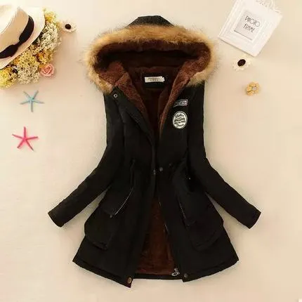 2018 women winter thicken warm coat female autumn hooded cotton fur plus size basic jacket outerwear slim long ladies chaqueta