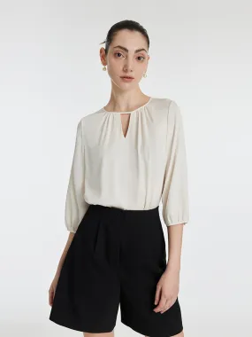 22 Momme Mulberry Silk Cut-Out Women Blouse