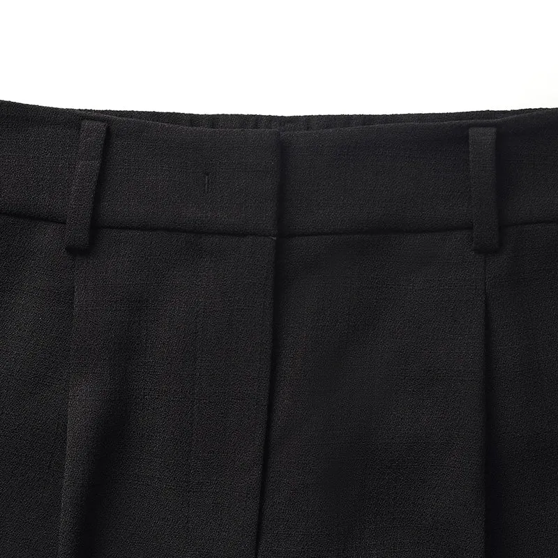 Acetate Straight Pleated Women Pants