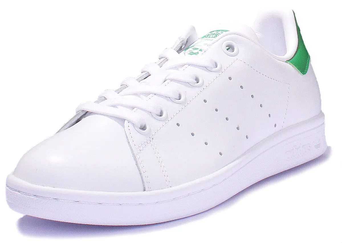 Adidas Stan Smith Leather Trainers In White Blue For Women