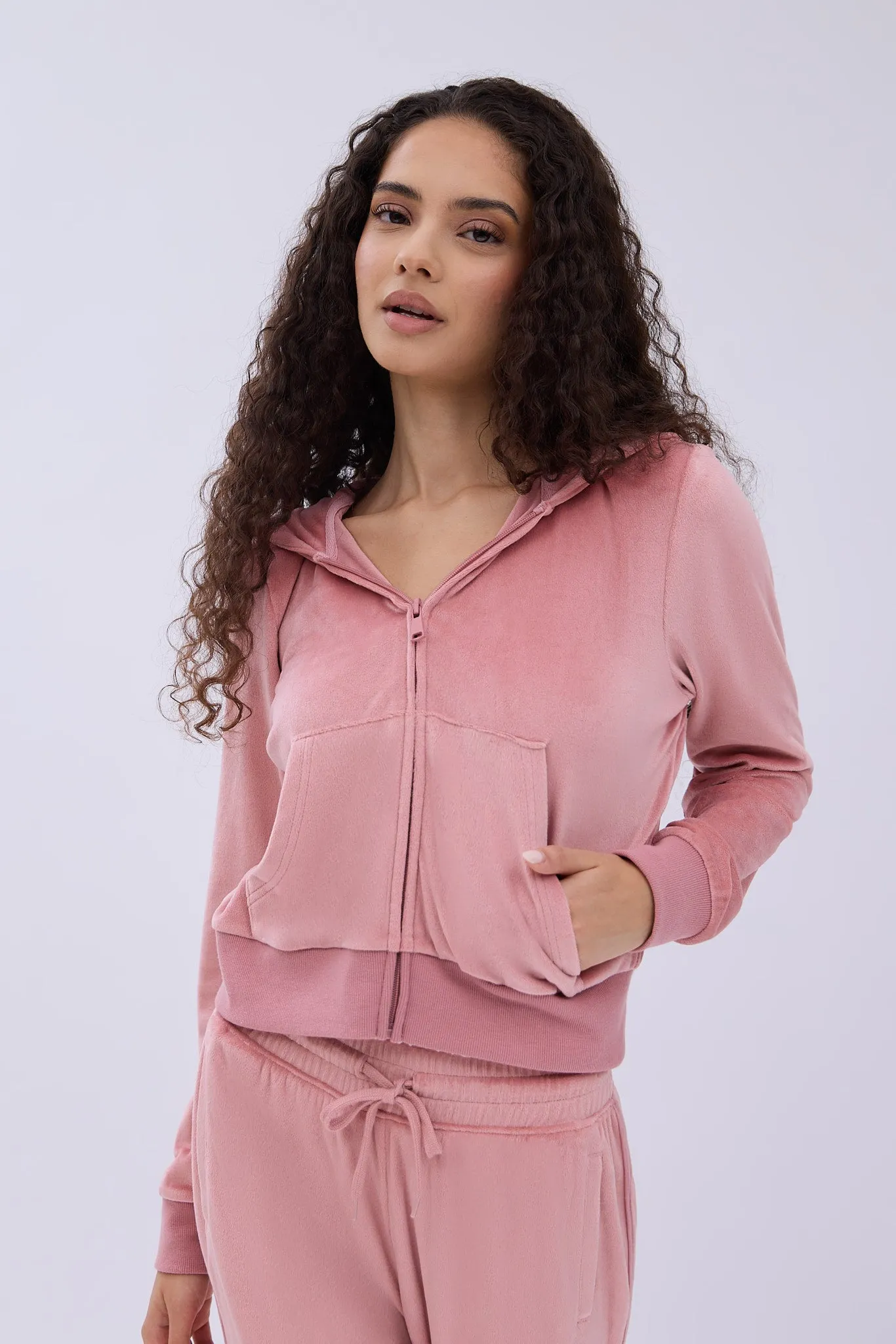 AERO Velour Zip-Up Hoodie