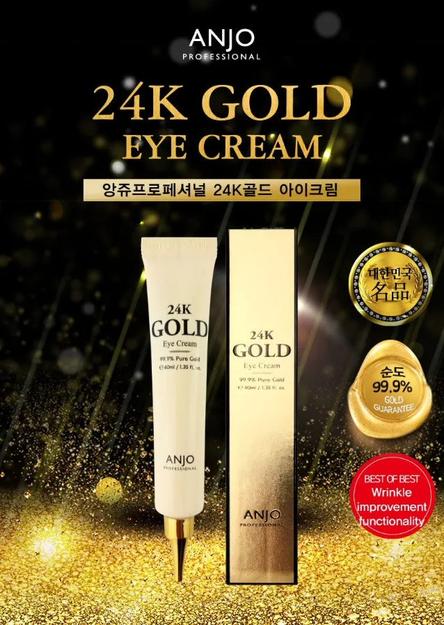 Anjo 24k Gold Eye Creams Anti Ageing Wrinkles Womens Skin Care Cosmetics Fine Lines Crows Feet