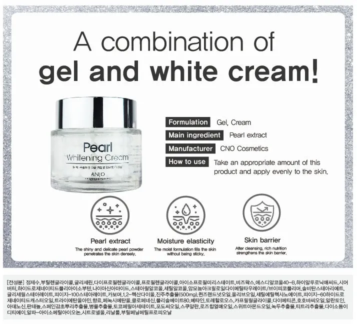 ANJO Pearl Whitening Cream Face Skin Care Moisturizing Anti Wrinkles