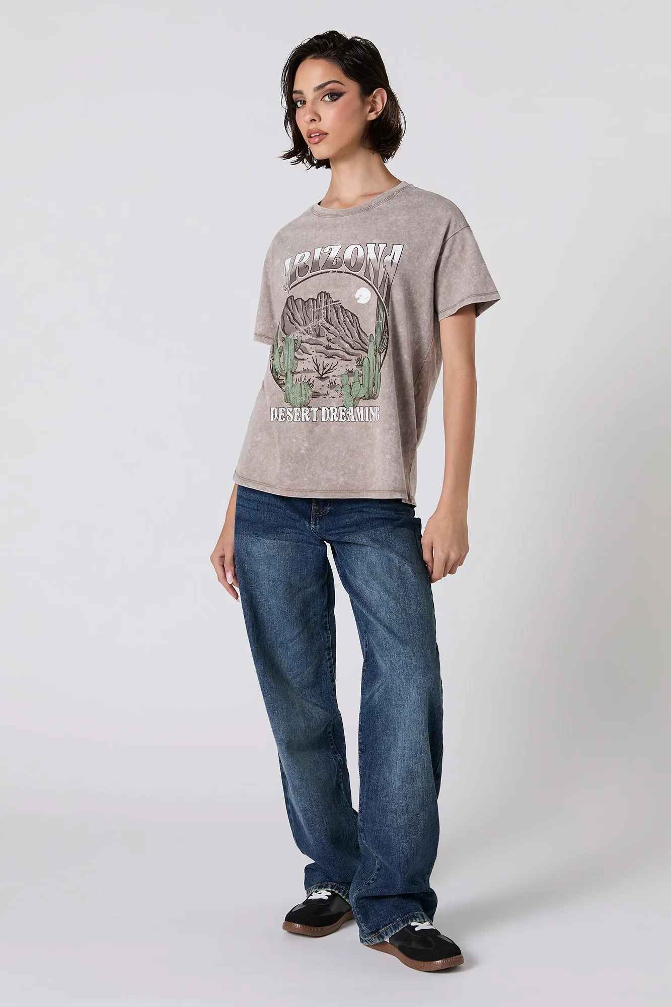 Arizona Desert Dreaming Graphic Washed Boyfriend T-Shirt