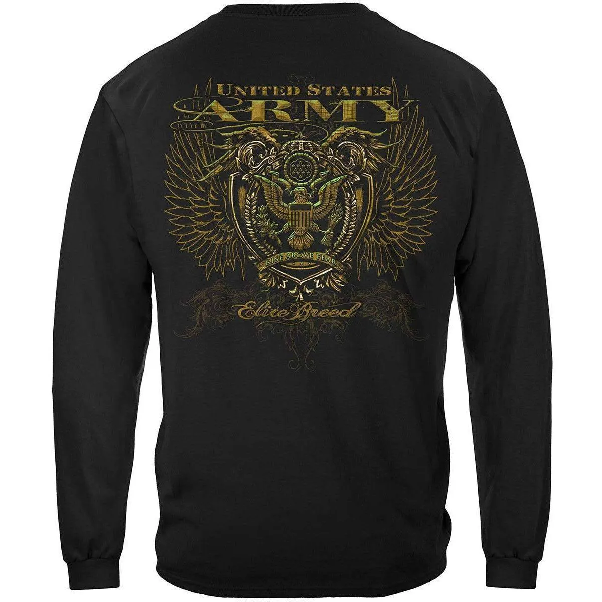 Army Crest Elite Breed Rise Above Fear Premium Hoodie