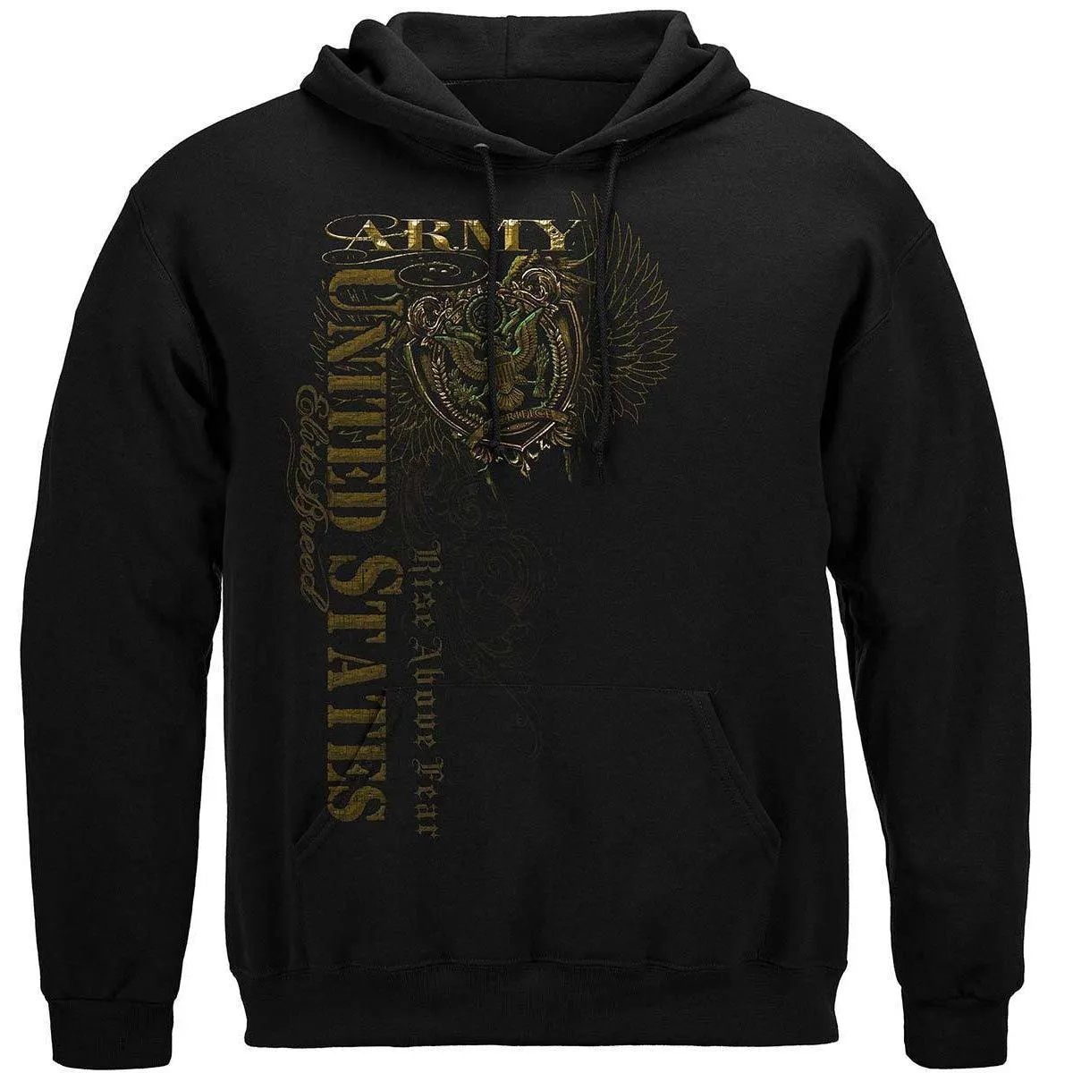 Army Crest Elite Breed Rise Above Fear Premium Hoodie