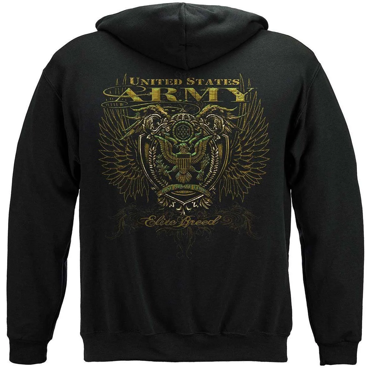 Army Crest Elite Breed Rise Above Fear Premium Hoodie