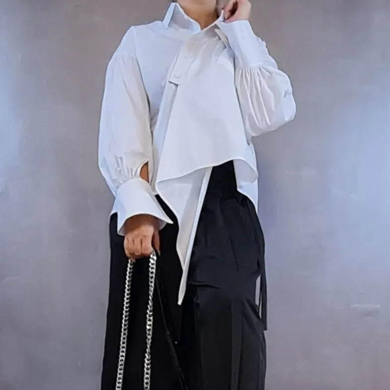 Asignete Korean Style Asymmetrical Cut Shirt