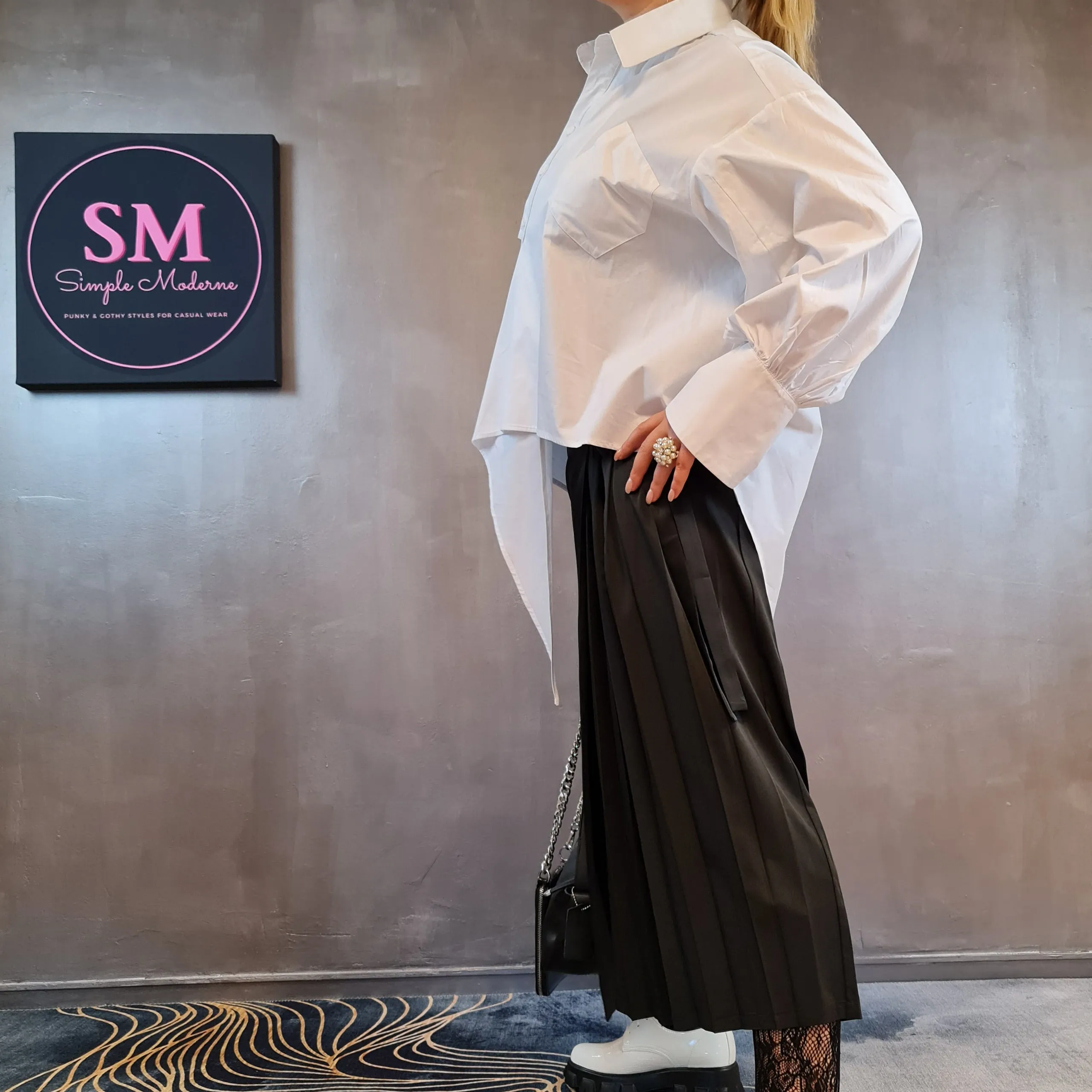 Asignete Korean Style Asymmetrical Cut Shirt