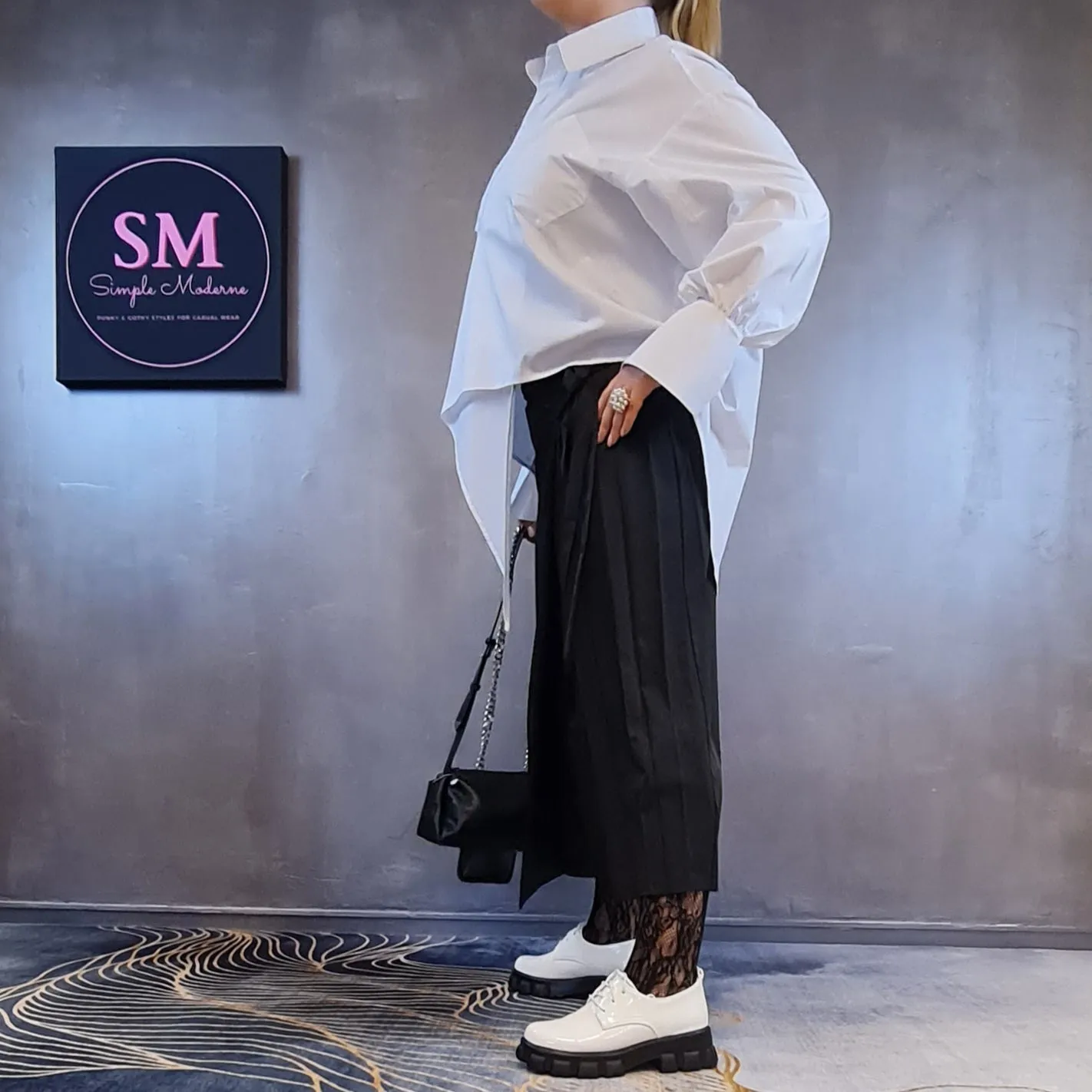 Asignete Korean Style Asymmetrical Cut Shirt