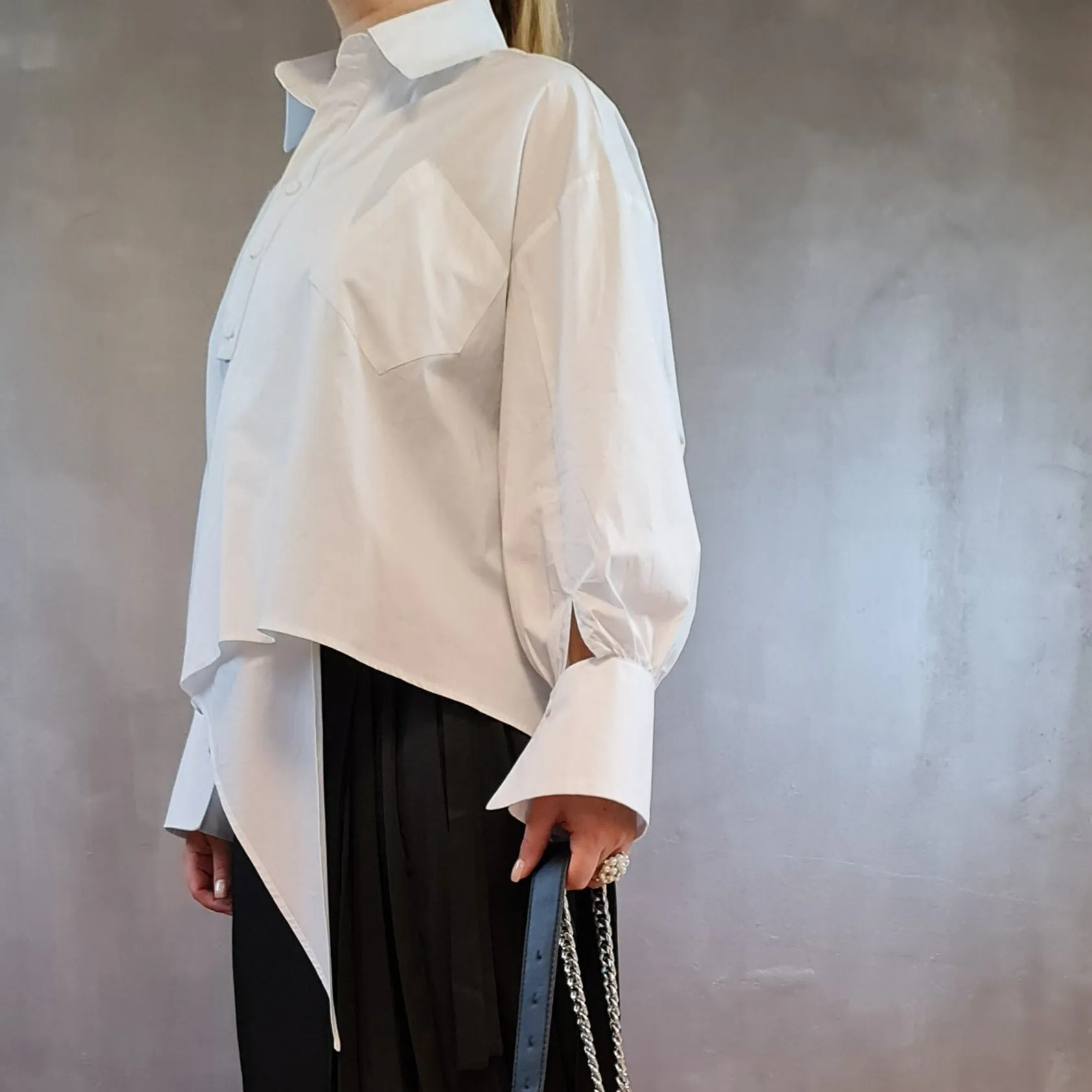 Asignete Korean Style Asymmetrical Cut Shirt