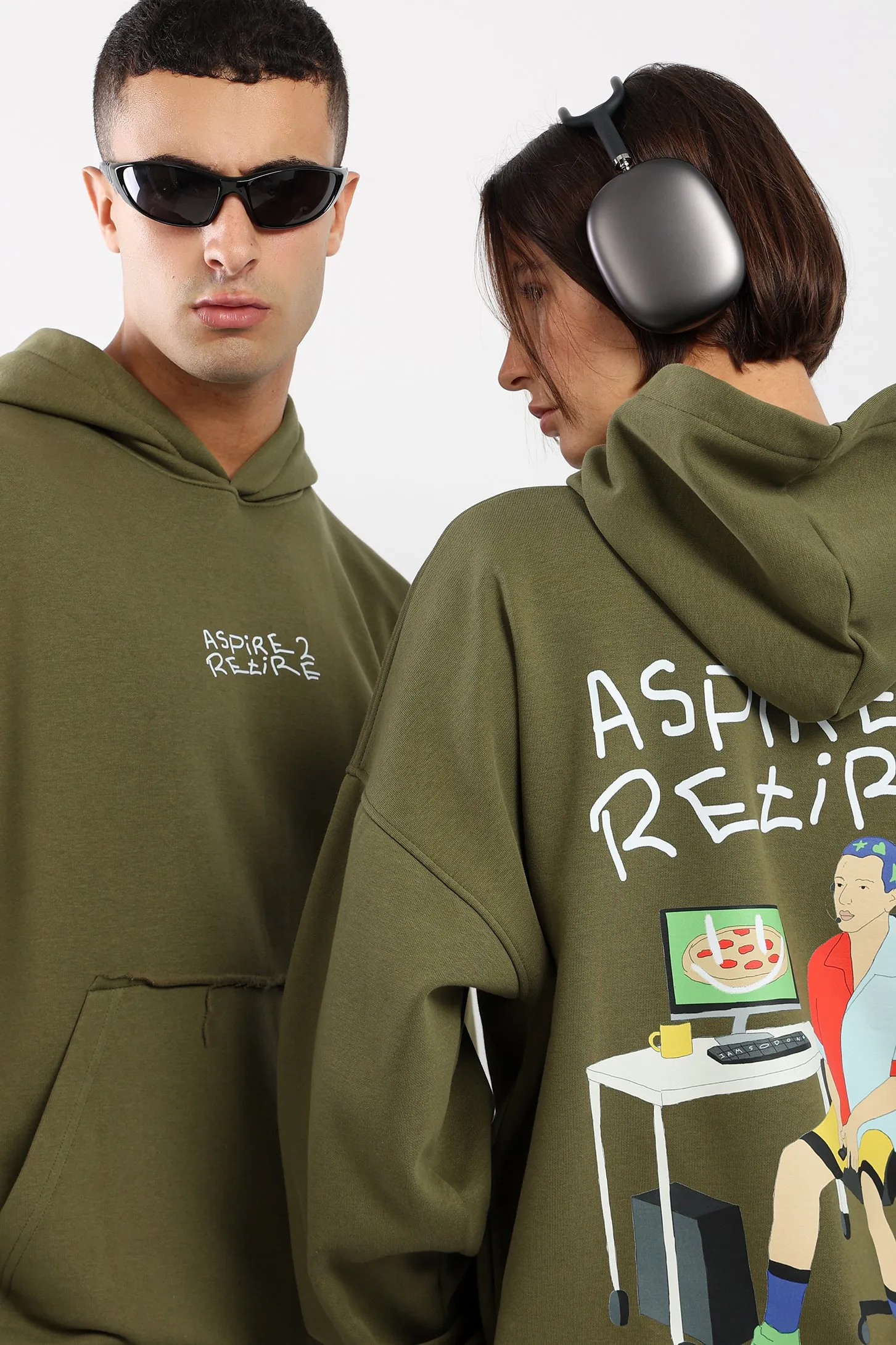 Khaki Aspire to Retire Hoodie