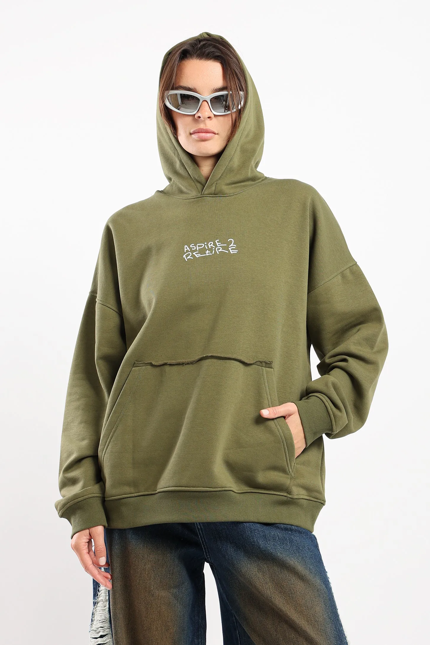 Khaki Aspire to Retire Hoodie