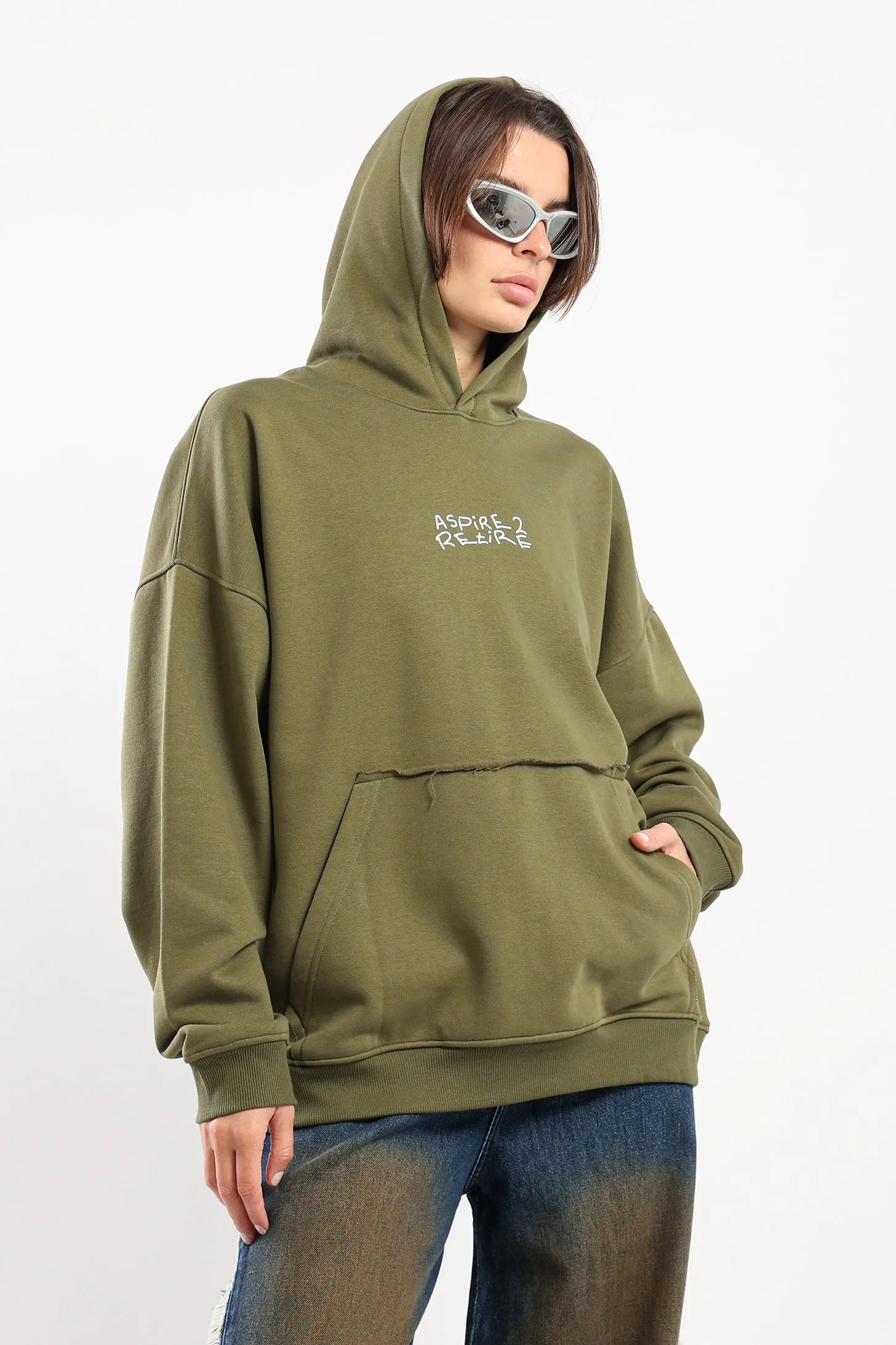 Khaki Aspire to Retire Hoodie