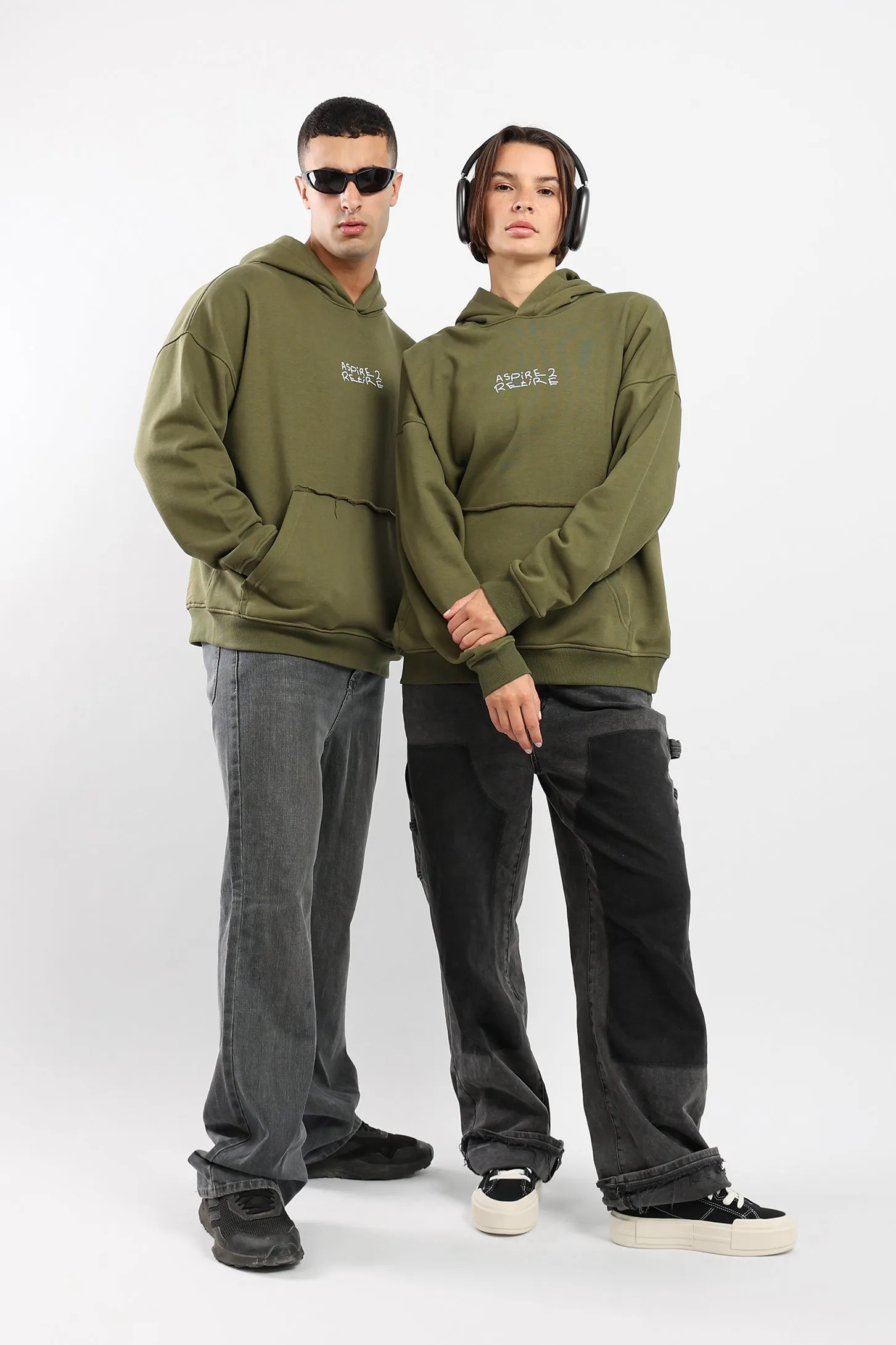 Khaki Aspire to Retire Hoodie