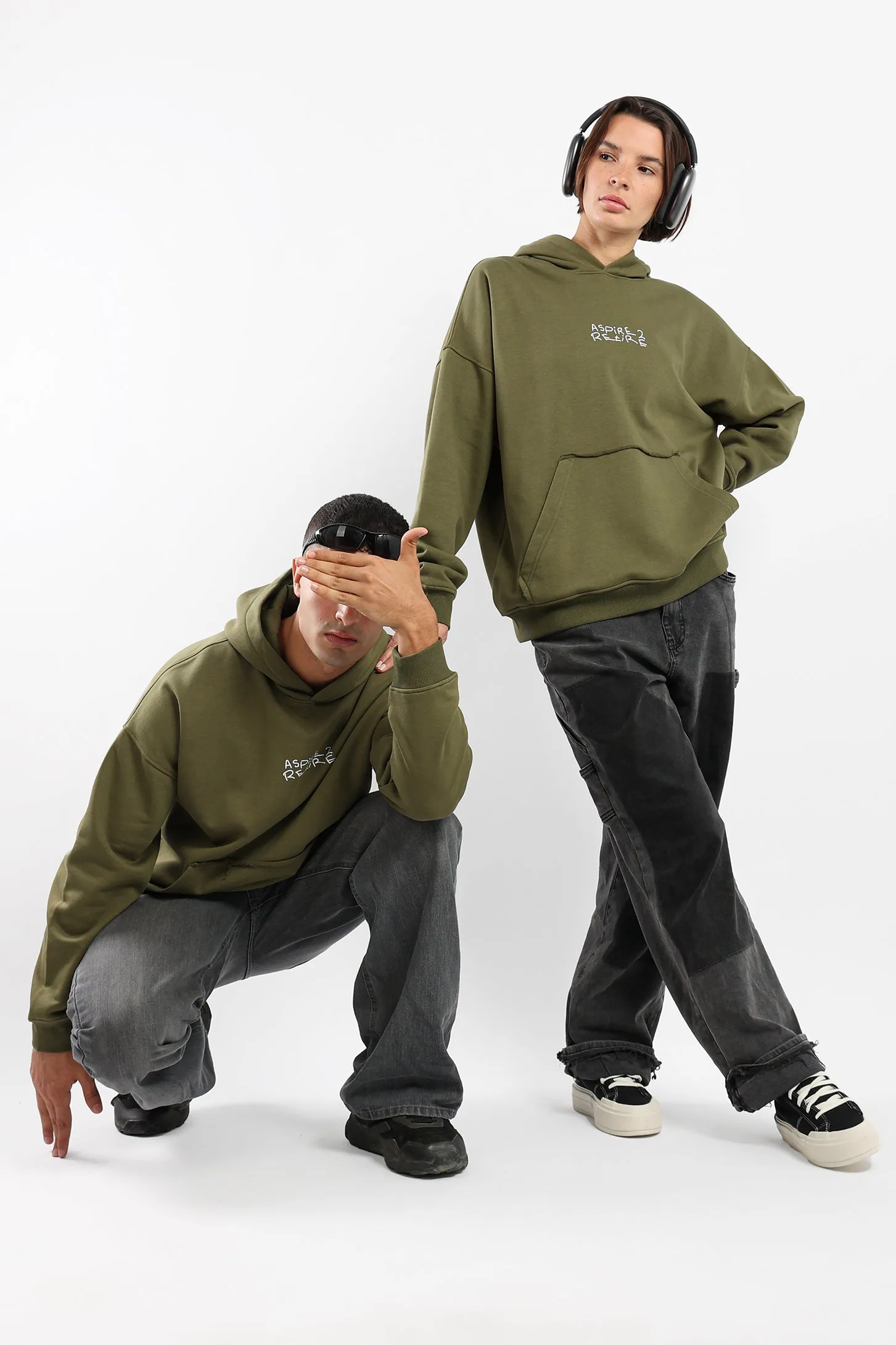 Khaki Aspire to Retire Hoodie