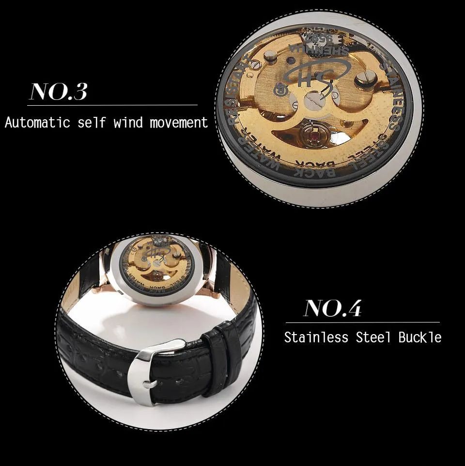 Automatic Mechanical Skeleton Watches with Luxury Diamonds for Women