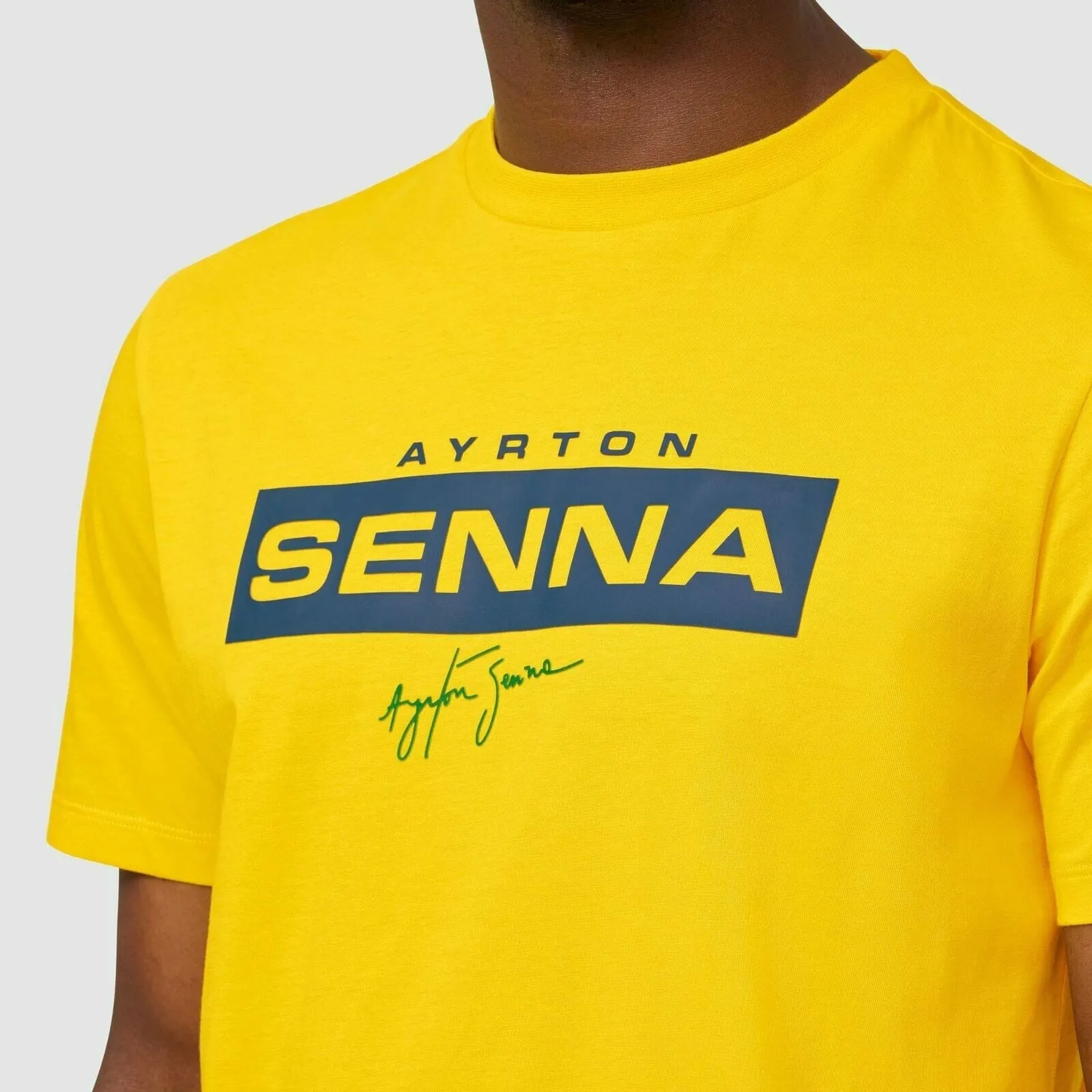 Ayrton Senna Fanwear Logo T-Shirt - Navy/Green/Yellow