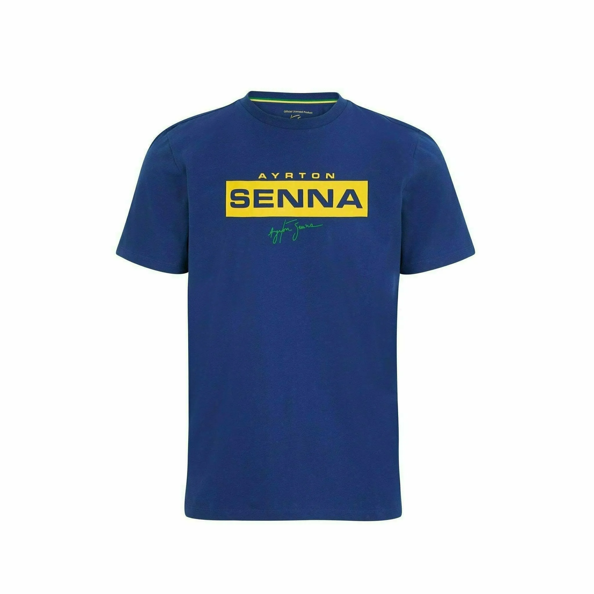 Ayrton Senna Fanwear Logo T-Shirt - Navy/Green/Yellow