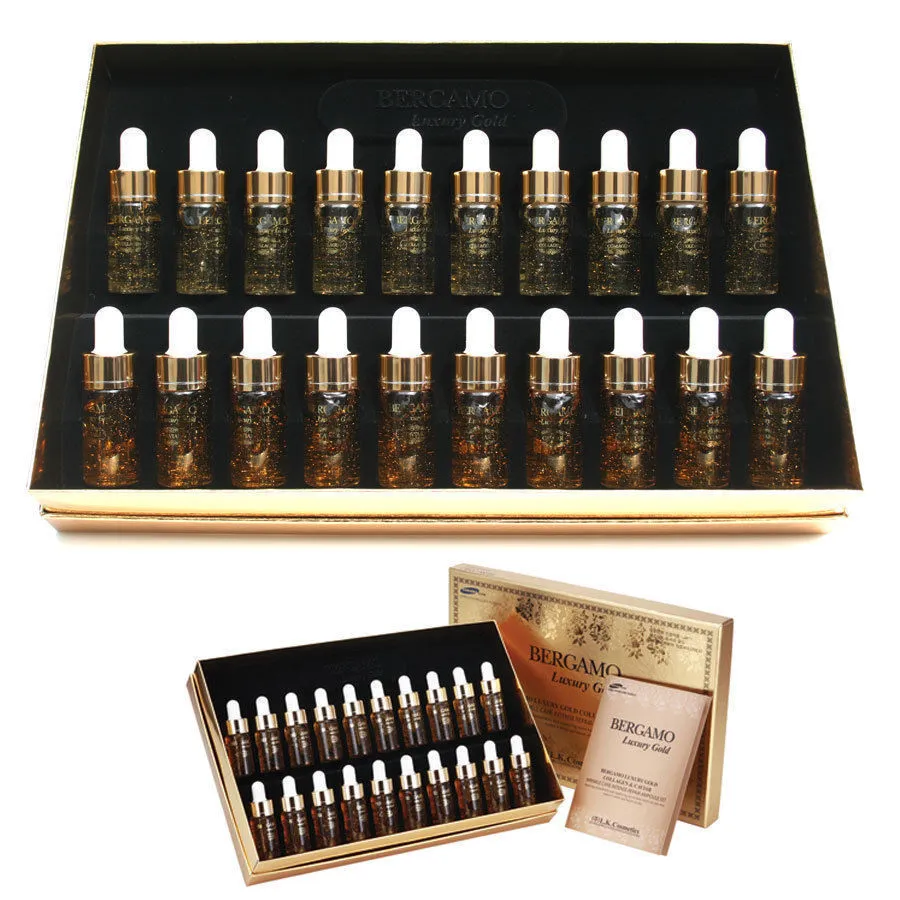 Bergamo Luxury Gold Collagen Caviar Wrinkles Care Repair Ampoule Set