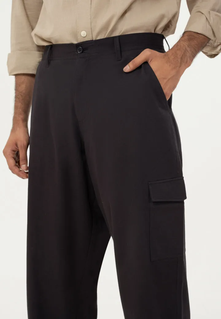 Black Korean Fit Cargo Pants