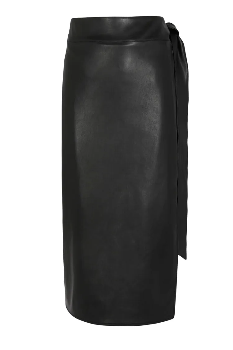 Black Vegan Leather Jaspre Skirt