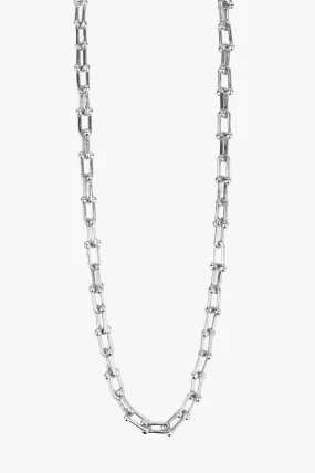 Bolted Rhodium Chain Necklace