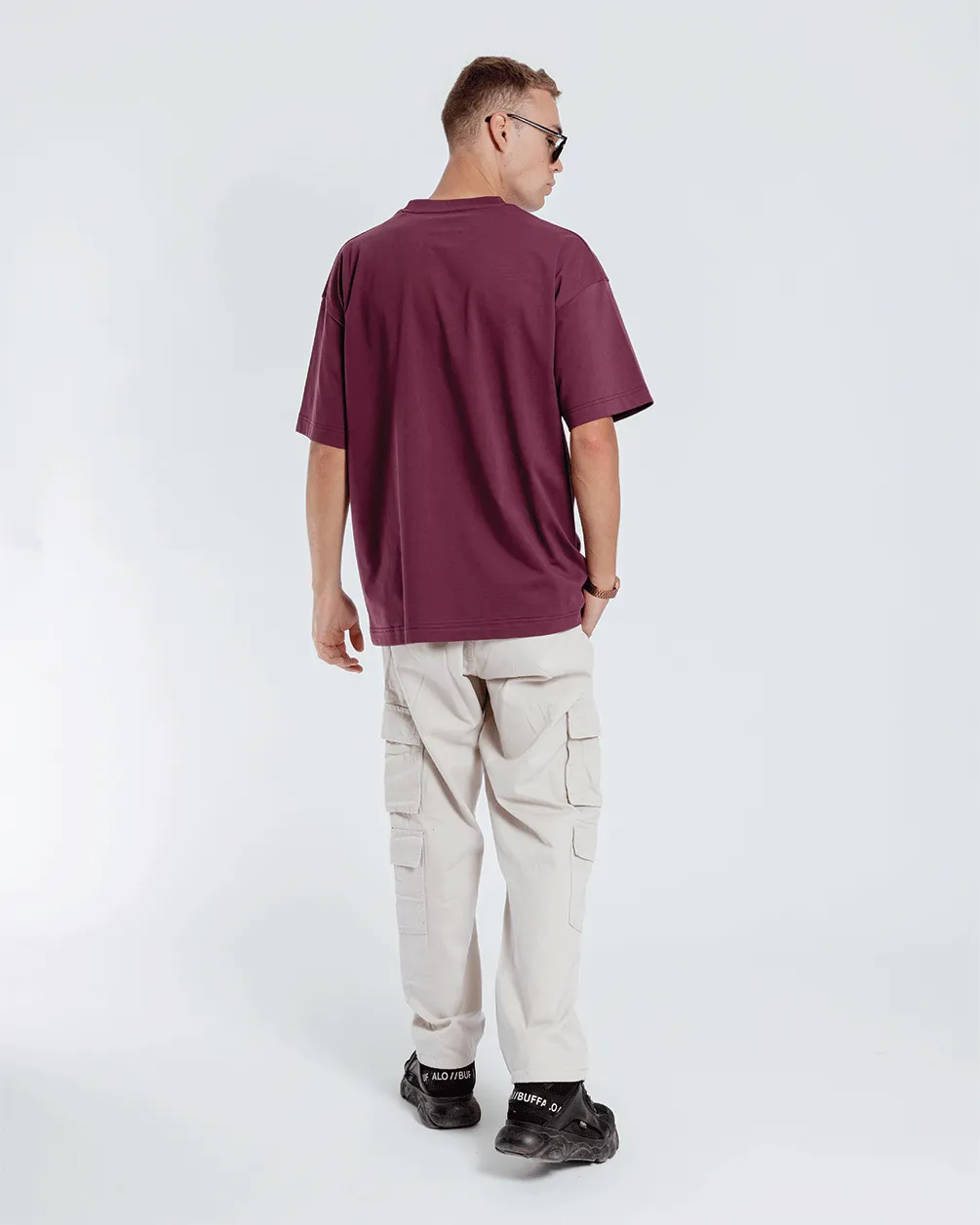 Burgundy Basic Oversized Tee