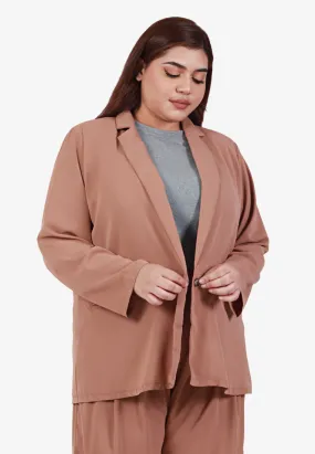 Byeol Korean Inspired Lightweight Soft Blazer - Light Brown