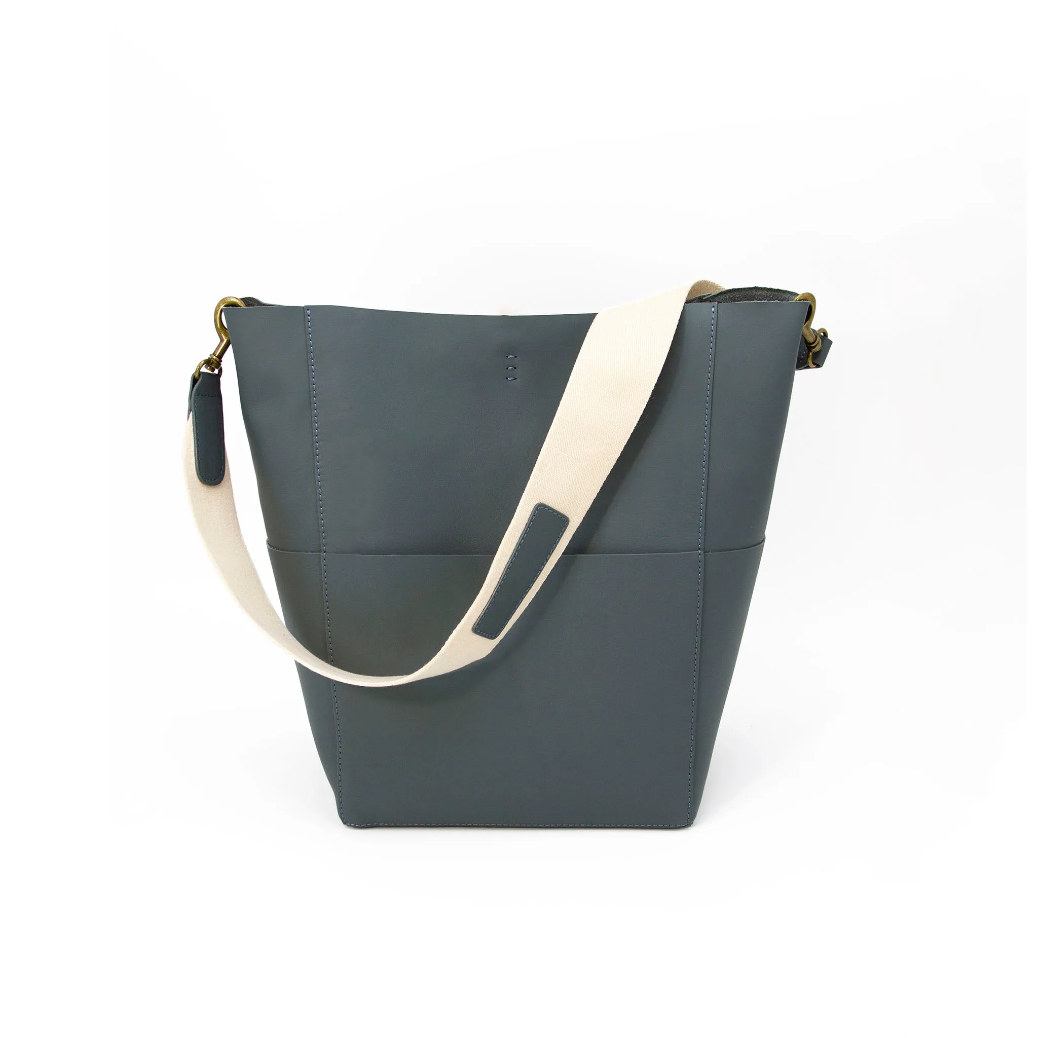 canvas strap Large capacity tote leather bag-i7bags