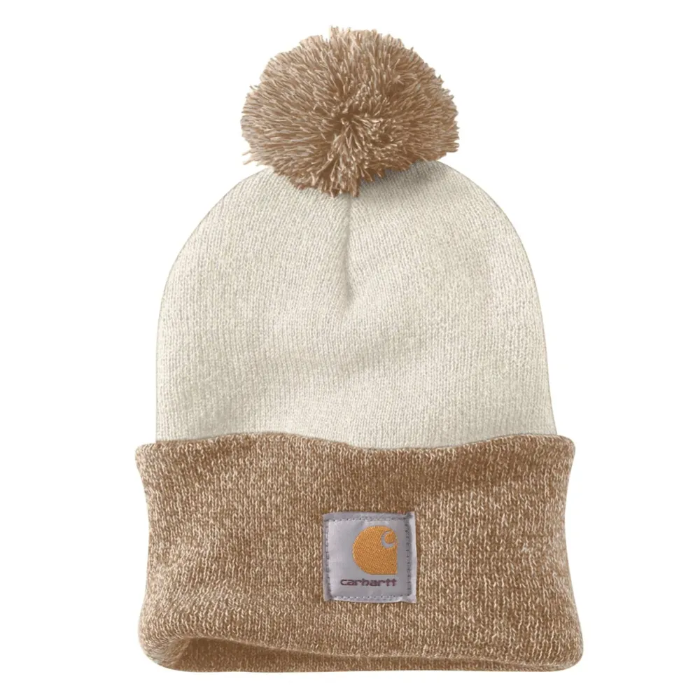 Carhartt 102240 Womens Lookout Knit Pom-Pom Cuffed Beanie Hat