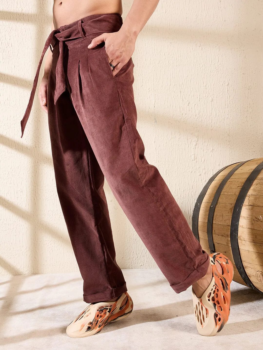 Chocolate Corduroy Korean Pants