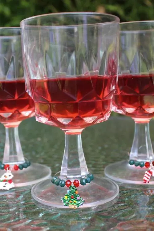 Christmas Wine Charms