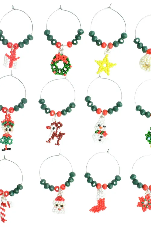 Christmas Wine Charms