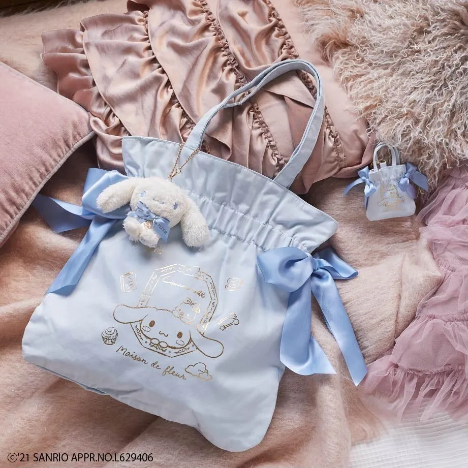 Cinnamoroll x Maison de FLEUR Ribbon tote bag (Gingham Inner)